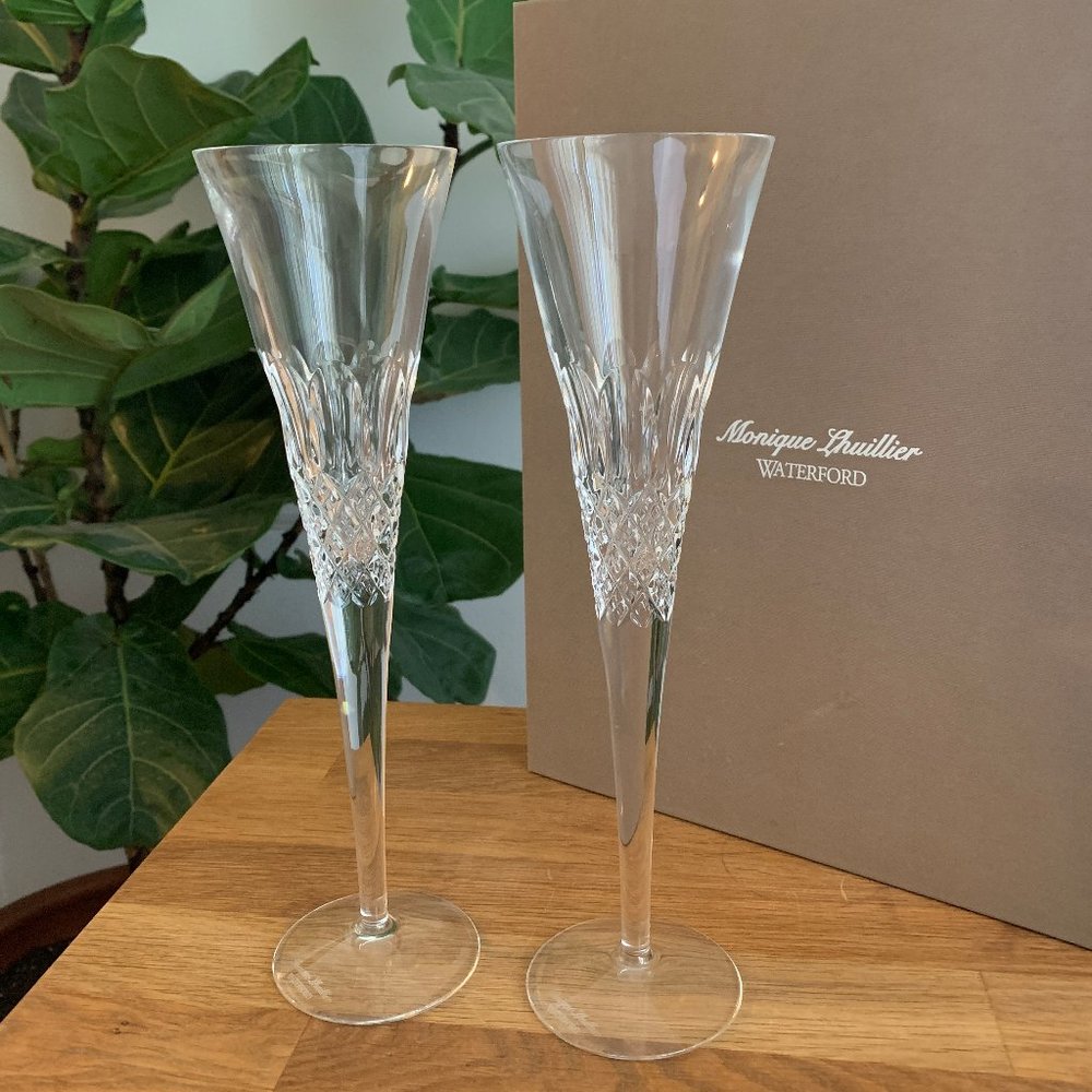 Monique Lhuillier Crystal Champagne Flute Set